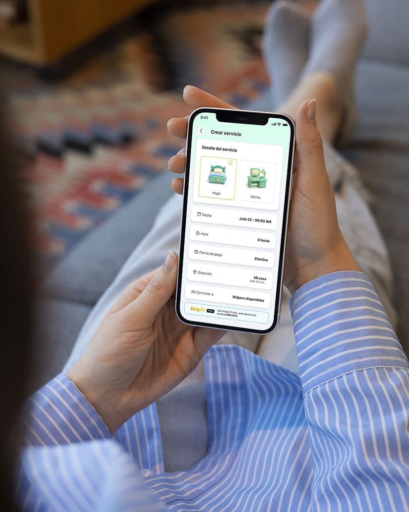 Solicita tu servicio Holper desde la app